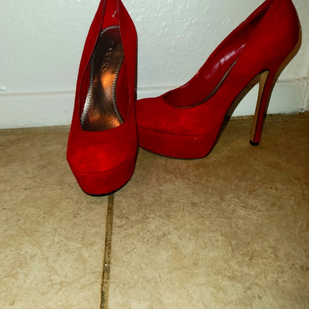 Red leather 6' heels